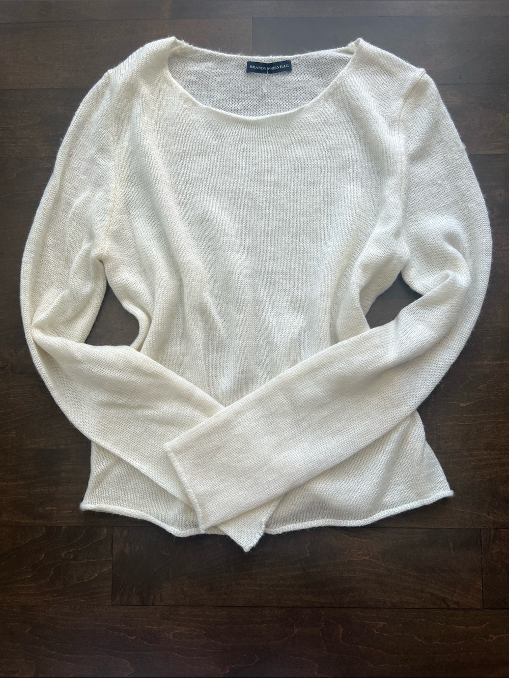 2000s fall white brandy melville sweater